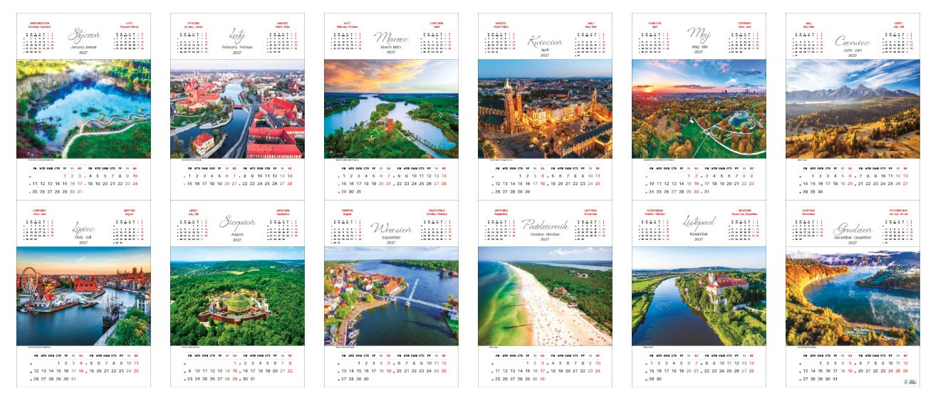 Kalendarz wieloplanszowy standard Polska z góry widzenia WP128 Jotan
